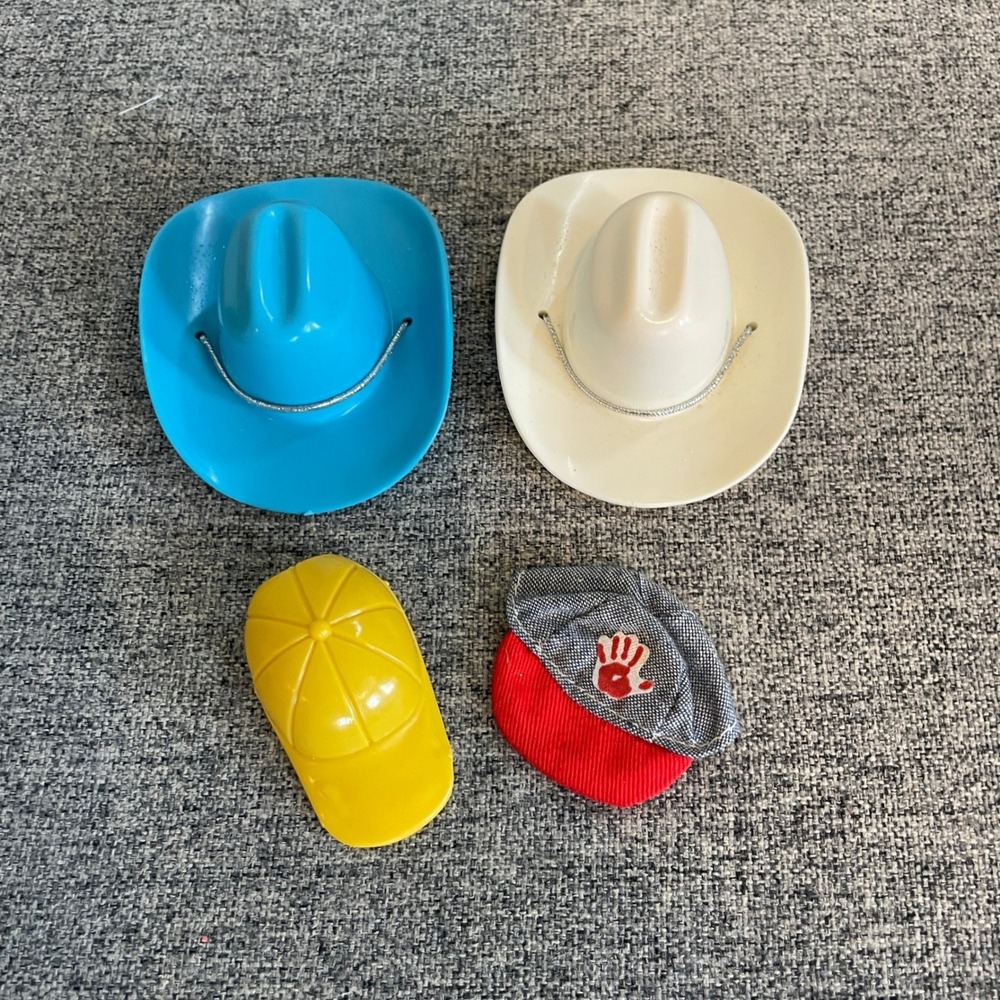 VTG Barbie Ken Doll Lot of 4 Hats Cowboy Baseball Cap Accessories 90s Mattel